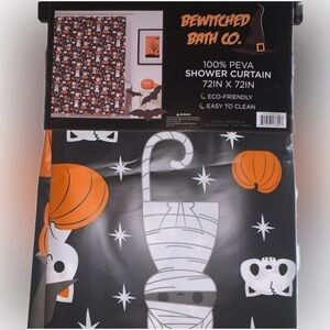 Black Kitty Cat Halloween Costumes Shower Curtain